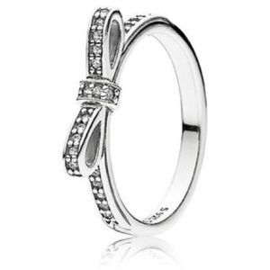 Pandora Sparkling Bow Silver Ring